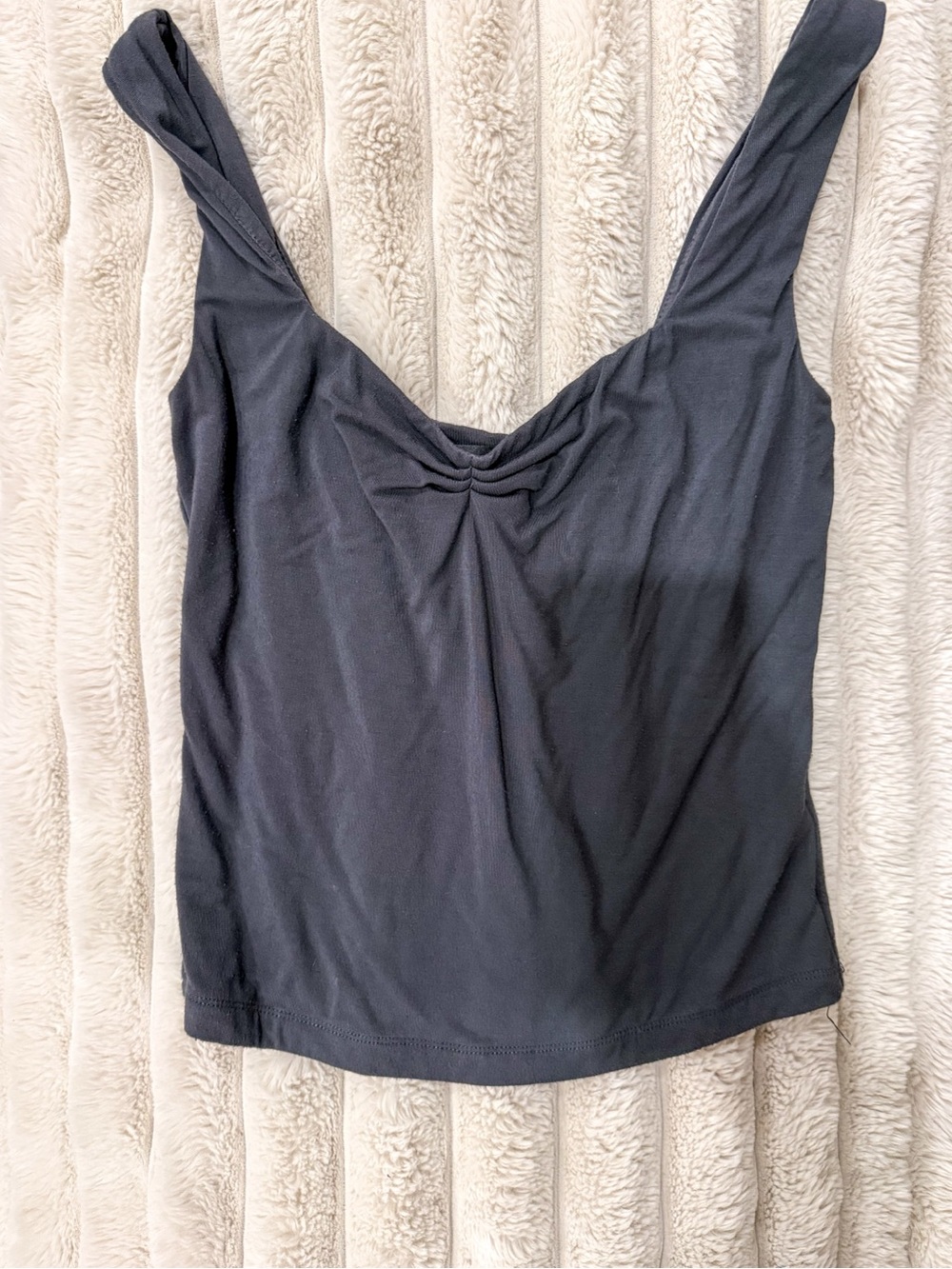 White Fox Boutique Black Twist-Front Tank